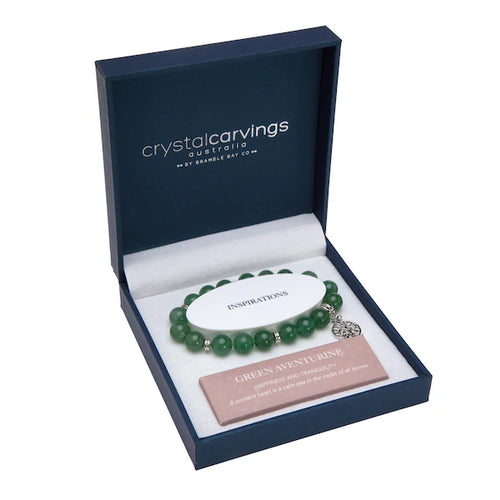 Tree of Life Charm Bracelet Green Aventurine