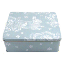 Load image into Gallery viewer, Thornback &amp; Peel Winter Rabbit Rectangle Tin