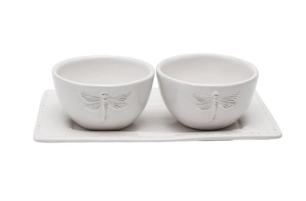 White Dragonfly Condiment Set