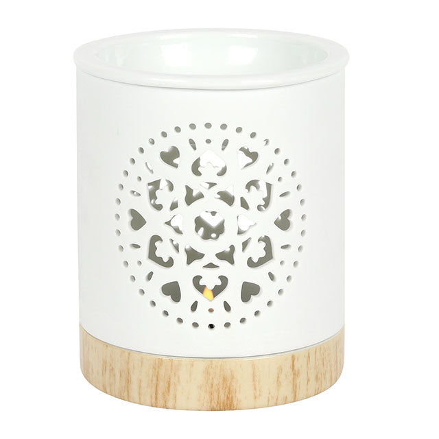White Mandala Cut Out Oil/Wax Burner