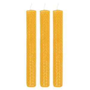 Set of 3 Beeswax Dinner Candles