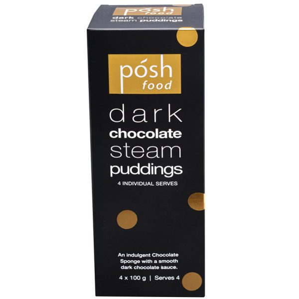 4 Pack Dark Chocolate Steam Puddings