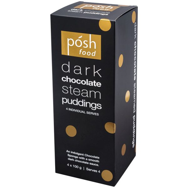 4 Pack Dark Chocolate Steam Puddings