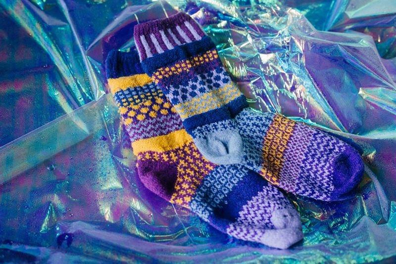 Purple Rain Adult Crew Solmate Socks