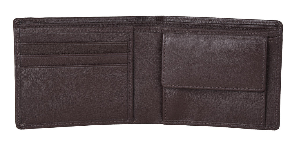 Sidka Leather Wallet w/Card Holder - Serena Dark Brown