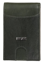 Eddy Slim Leather Wallet in Decker Green/Light Grey