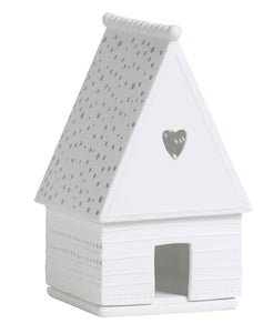 Gingerbread Heart Porcelain Tealight House