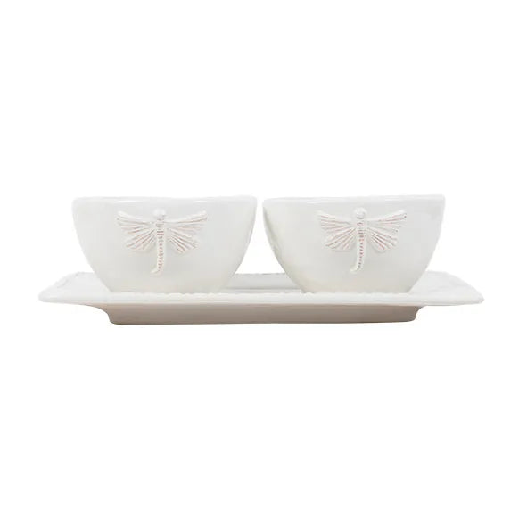 White Dragonfly Condiment Set