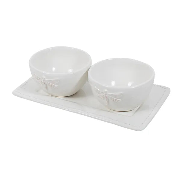 White Dragonfly Condiment Set