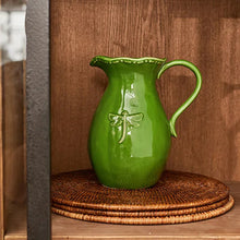Load image into Gallery viewer, Dragonfly Stoneware Green Jug Small