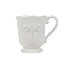 Load image into Gallery viewer, Dragonfly Stoneware White Mug