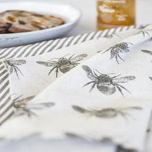 Load image into Gallery viewer, Olive Green Honey Bee Set Of 2 Tea Towels