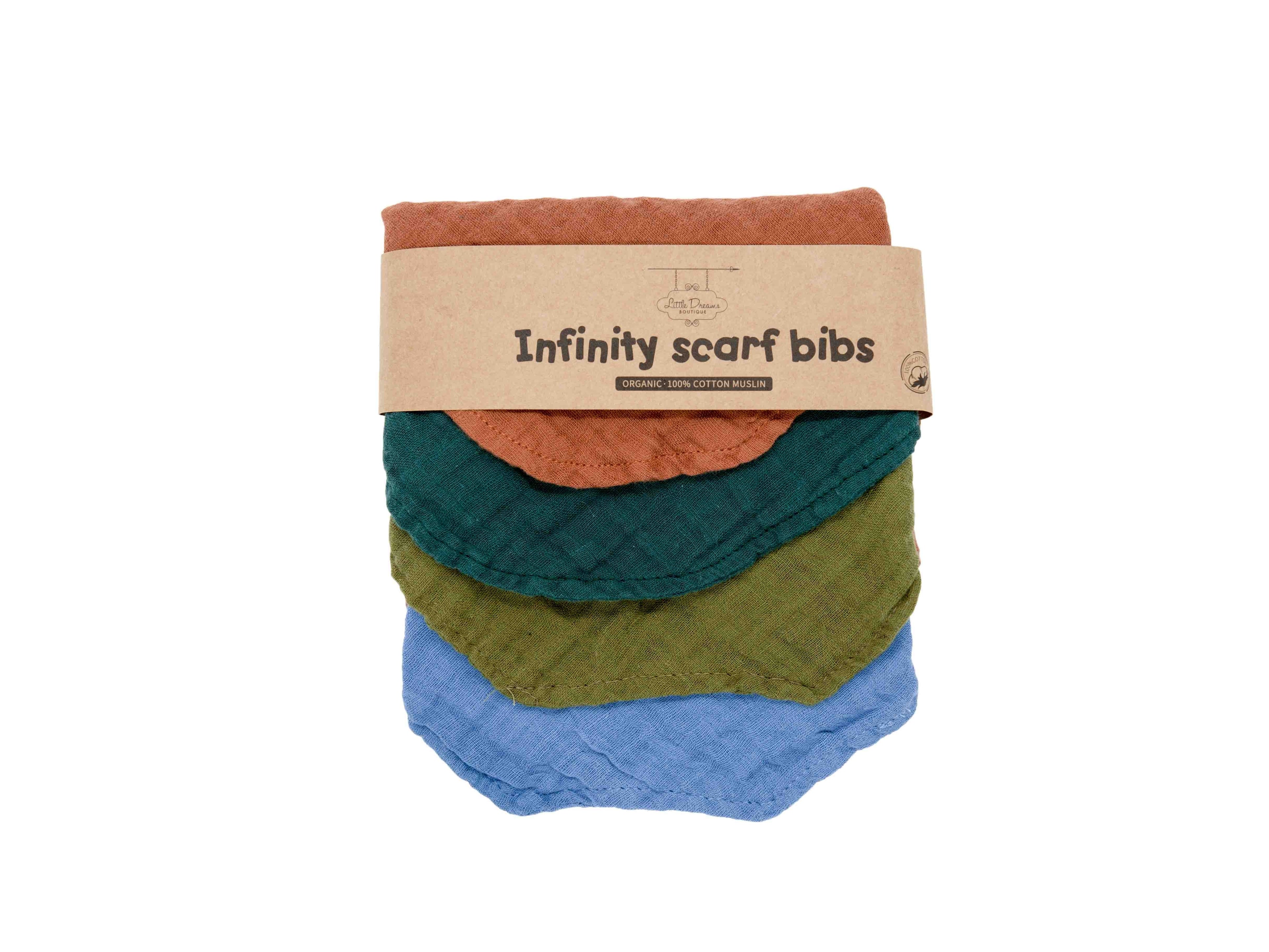 4pce Muslin Bib Plain Boys