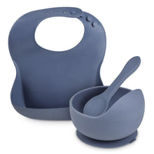 Load image into Gallery viewer, Silicone Feeding Set 3 Pack Blue