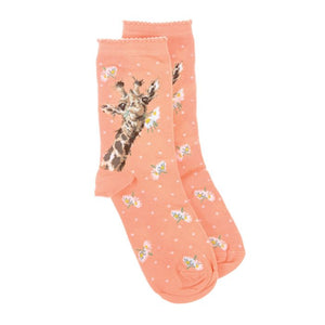 Wrendale Socks Flowers Girafe