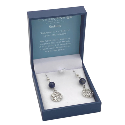 Tree of Life Earring Sodalite