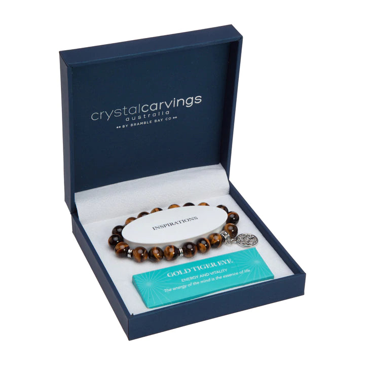 Tree of Life Charm Bracelet Tiger Eye