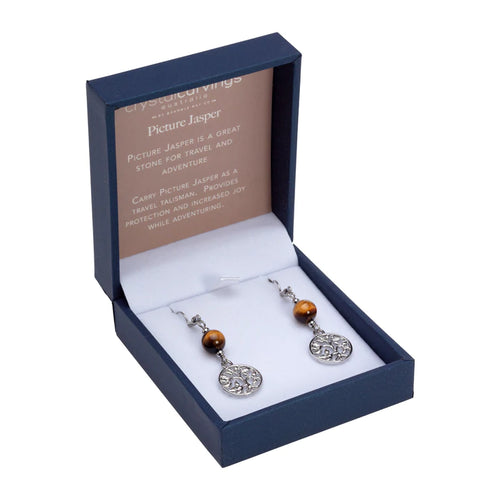 Tree of Life Earring Tigers Eye