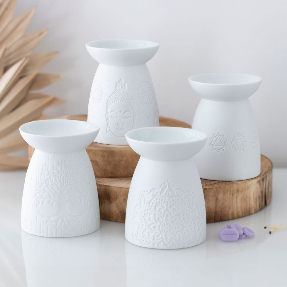 White Ceramic Butterfly Oil Burner