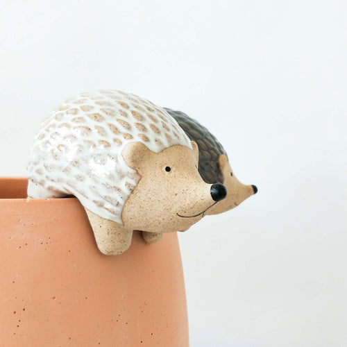 Hedgehog Pot Hanger White or Grey 8cm