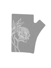 Load image into Gallery viewer, Silver Peony Hobo Length Printed Merino Fingerless Gloves