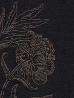 Bronze Peony Black Merino Fingerless Gloves